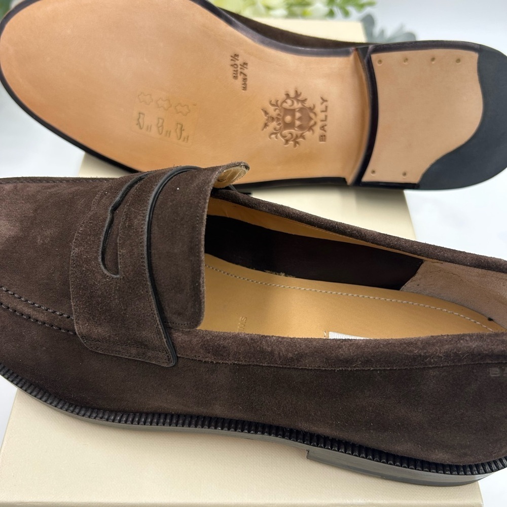 Men's Bally CHARNEY suede penny loafers size 7.5 US - Picture 5 of 9